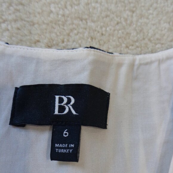 Banana Republic Cici Poplin Black White V Neck Mini Dress with Pockets Size 6 - Picture 4 of 9